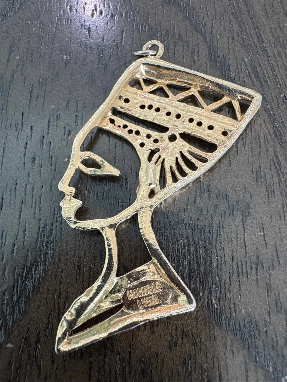 Michele Gold-Tone Egyptian Queen Profile Pendant Necklace Charm